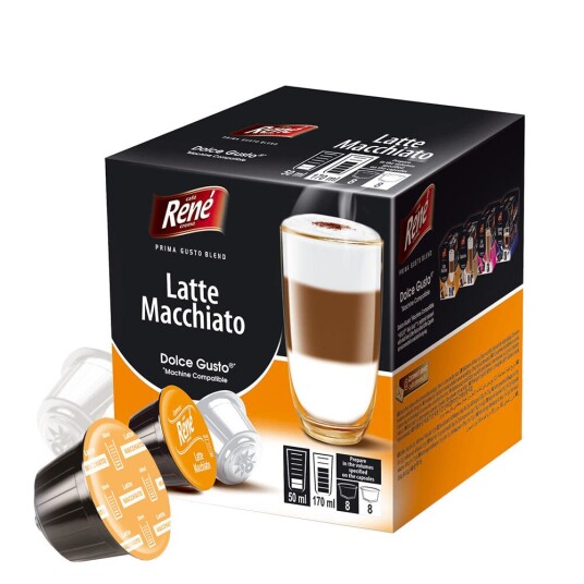 Dolce Gusto Café René Latte Macchiato til Dolce Gusto. 16 kapsler