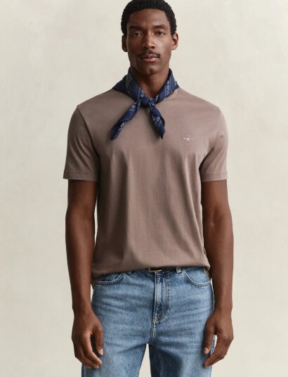 Gant Shield T Shirt Brown M