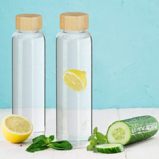 6x Drikkeflaske med bambuslokk 500 ml 6x Drikkeflaske med bambuslokk 500 ml