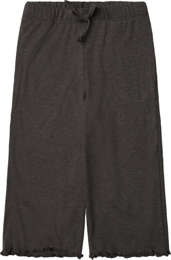 Mango Scalloped Detail Knit Trousers DARK BROWN 110