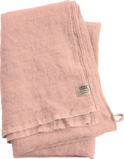 Lovely Linen Hamam badehåndkle Lovely i vasket lin Rosa