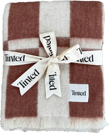 Hallin Pledd Mohair 130x170 cm Off white / Rust