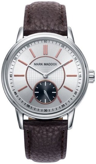Mark Maddox Herreklokke HC0011 47 Classic Sølvfarget/Lær Ø42 mm