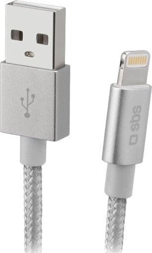 Sbs Tecableusbip589bs, 1 M, Lightning, Usb A, Hankjønn, Hankjønn, Sølv