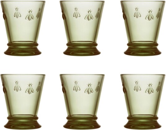La Rochère Abeille vannglass 26 cl 6-pk Olivengrønn La Rochère Abeille vannglass 26 cl 6-pk Olivengrønn