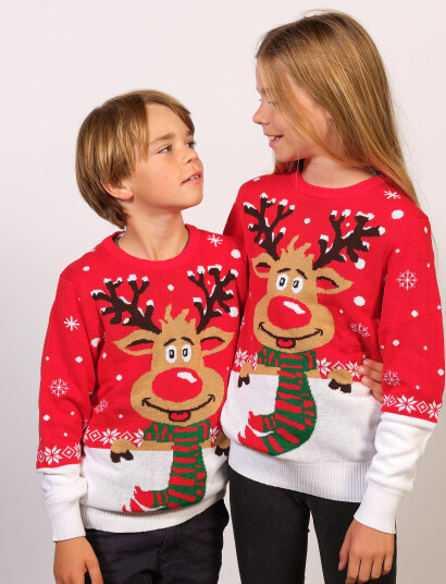 Happy Seasons Rudolph"s Christmas Jumper - Multi/patterned - 98-104