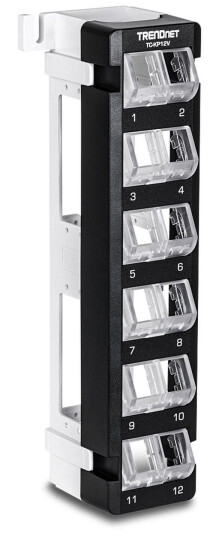 Trendnet Tc-Kp12v Keystone Patch Panel 12-Port Blank Angled Wall Mount (Tc-Kp12v)