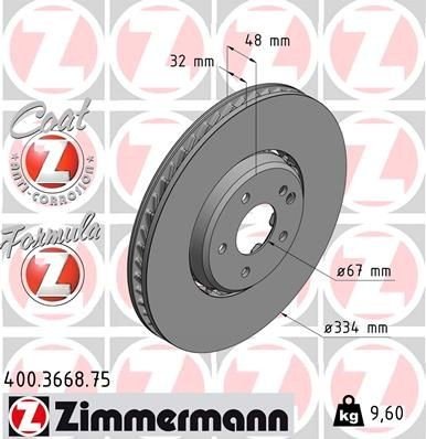 Bremseskive ZIMMERMANN 400.3668.75