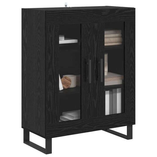 Serviesskap Svart Eik 69,5 x 34 x 90 cm Konstruert tre Serviesskap Svart Eik 69,5 x 34 x 90 cm Konstruert tre