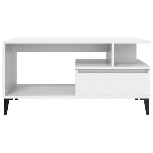 vidaXL Salongbord hvit 90x49x45 cm konstruert tre