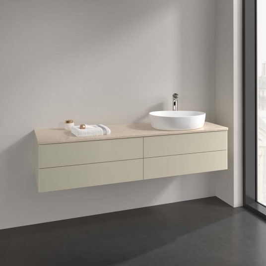 Villeroy & Boch Antao Servantskap med 4 skuffer 160x50x36 cm m/lys Grå Matt/Crème Villeroy & Boch Antao Servantskap med 4 skuffer 160x50x36 cm m/lys Grå Matt/Crème