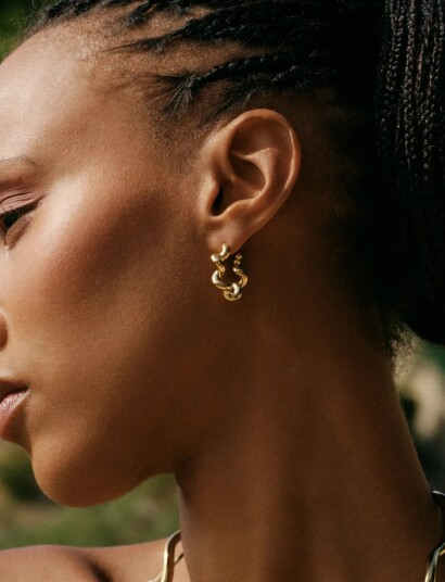 Edblad Spiral Hoops L Gold One Size   Gold   ONE SIZE