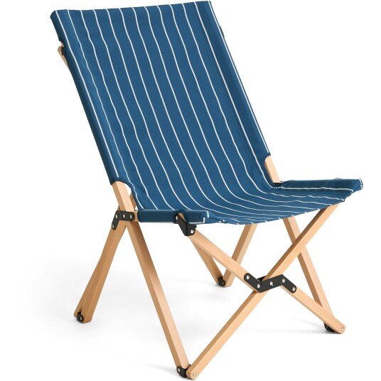 Outdoor Market Folding Chair Blue With Beige Stripe