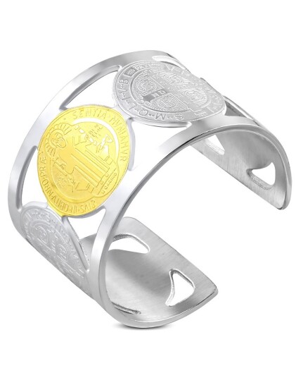 St. Benedict Cuff Ring i Kirurgisk Stål