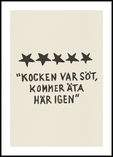 Cute Chef Five Star Review Plakat / 50x70