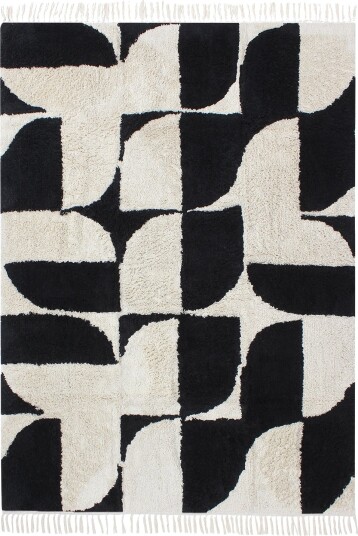 Ryetepper Siberia Natural Cotton Shaggy offwhite/svart Størrelse: 240 x 340 cm Ryetepper Siberia Natural Cotton Shaggy offwhite/svart Størrelse: 240 x 340 cm