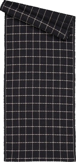 Noble House Runner Check Long Khaki Green 40X140 - DARK GREY - 40X140 cm