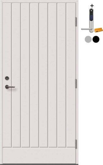Ytterdør Tundøren Tun 508 Hvit med Yale Doorman Classic Home