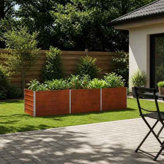 vidaXL Hevet Hagebed Rusten 240 x 80 x 55 cm papp