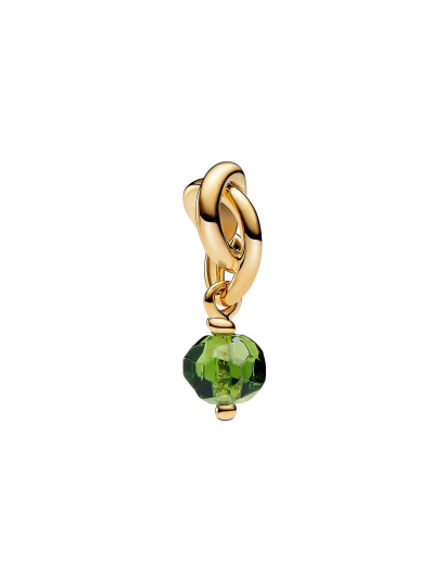 PANDORA 14K Gold Plated Dangle With Spring Green Crystal Guld One Size