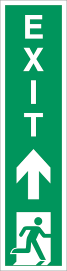 Escape route forward right vertical - Klar vinyl - 200 x 50 mm
