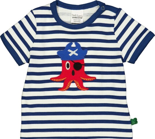Freds World T skjorte   Baby   Mandel/Navy   Freds World   74   T skjorte Blå Hvit