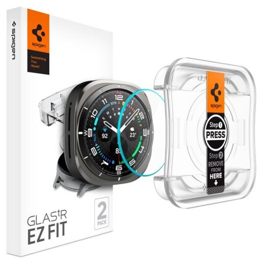 Spigen GLAS.tR EZ Fit Skjermbeskytter for Samsung Galaxy Watch Ultra 47mm - Herdet Glass Spigen GLAS.tR EZ Fit Skjermbeskytter for Samsung Galaxy Watch Ultra 47mm - Herdet Glass