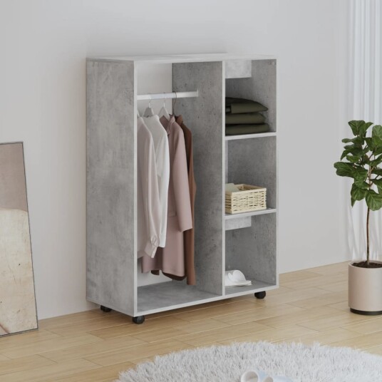 vidaXL Garderobe betonggrå 80x40x110 cm sponplate
