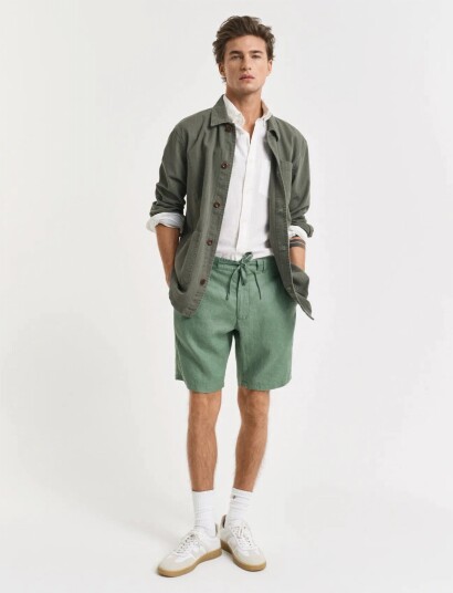 GANT Relaxed Linen Ds Shorts   Khaki green   S
