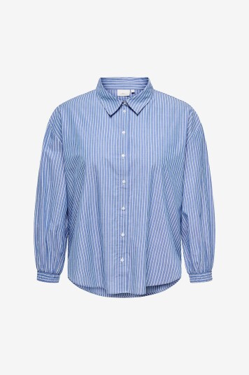Only Carmakoma - Skjorte carArja L/S Stripe Shirt - Blå