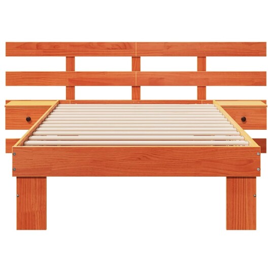  Sengestamme med hodegjerde Voksbrun 90 x 190 cm Heltre furu