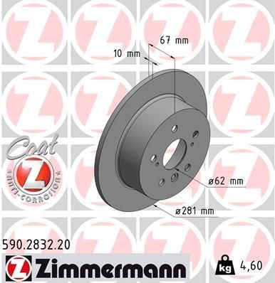 Bremseskive ZIMMERMANN 590.2832.20