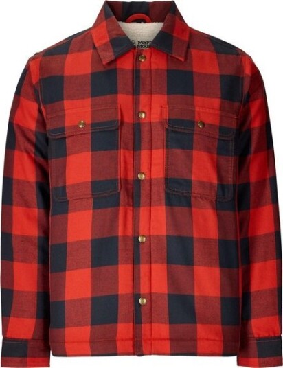 Marmot Men's Ridgefield Sherpa Flannel Shirt Jacket Sumac L