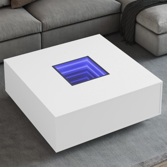 Salongbord med Infinity LED hvit 100x100x40 cm 3284042