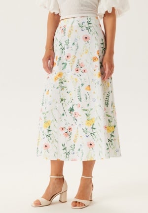 VILA Vicapro Hw Midi Skirt Cloud Dancer Aop:flowers 40