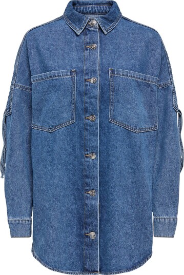Only Carmakoma - Skjorte Carmaureen Ls Fringe Dnm Shirt Akm - Blå