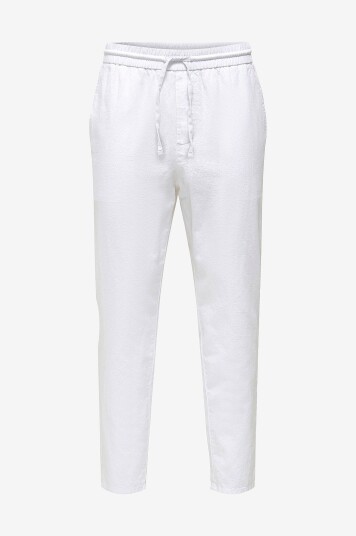 Only & Sons Bukser onsLinus Crop 0007 Cot Lin Pnt Hvit Only & Sons Bukser onsLinus Crop 0007 Cot Lin Pnt Hvit