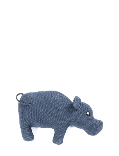 Smallstuff Hippo Cushion, Knitted, Blue - Blue - 41X 36X 10 Smallstuff Hippo Cushion, Knitted, Blue - Blue - 41X 36X 10