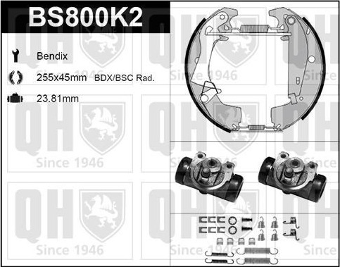 Bremsesko sett QUINTON HAZELL BS800K2