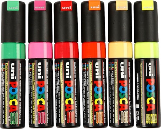 Tusj  Creativ Company Posca Nr PC 8K Ass Farger Strek 8 mm 6 Stk/1 Pk