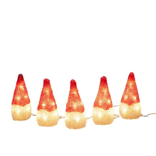 Gnosjö Konstsmide Dekorasjonsfigur Gnosjö Konstsmide Nisser Akryl 5stk LED 6237 103 Gnosjö Konstsmide Dekorasjonsfigur Gnosjö Konstsmide Nisser Akryl 5stk LED 6237 103