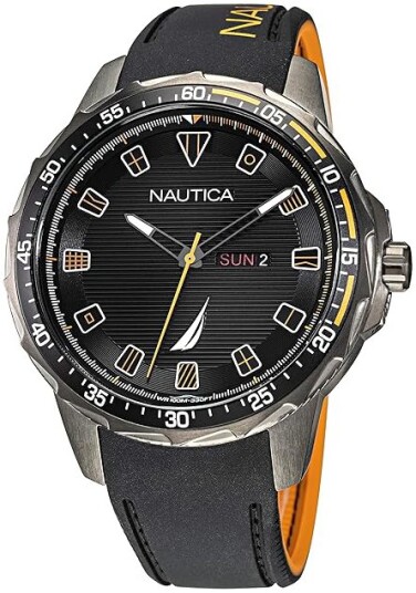 Nautica Herreklokke NAPCLS113 Coba Lake Sort/Gummi Ø48 mm