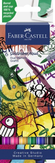 Faber-Castell Goldfaber Aqua Dual Marker 6-sett Graffiti Faber-Castell Goldfaber Aqua Dual Marker 6-sett Graffiti