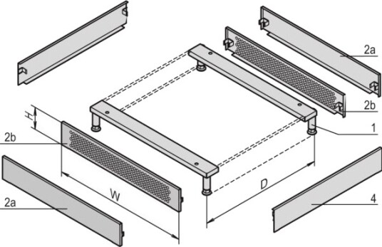 Schroff Plintdeksel 800D Ral70212 23130170 23130170