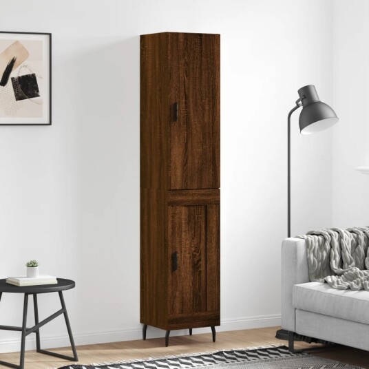 vidaXL Highboard brun eik 34,5x34x180 cm konstruert tre 8720845485504