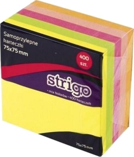 Strigo Selvklebende Lapper 76X76 Mm 400 Ark Neon