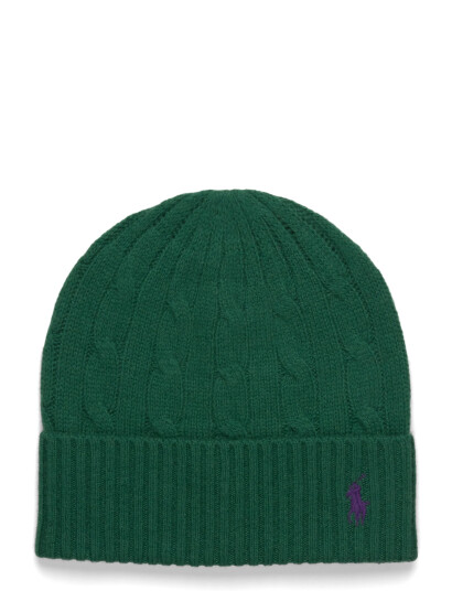 POLO RALPH LAUREN Cable Knit Wool Cashmere Beanie |Grön |One Size POLO RALPH LAUREN Cable Knit Wool Cashmere Beanie |Grön |One Size