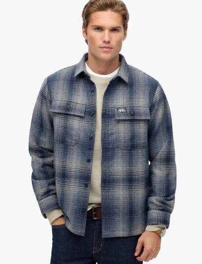 Superdry Wool Miller Overshirt - Blue - XL