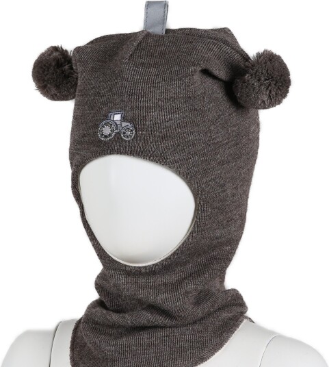 Kivat Balaclava i Ull Traktor Brunmelert 3 (5 8år) Kivat Balaclava i Ull Traktor Brunmelert 3 (5 8år)