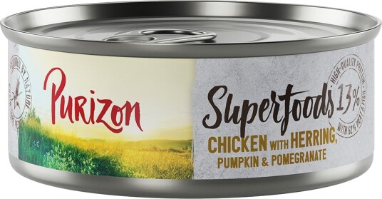 Purizon Våtfôr Superfoods Med Sild Gresskar Og Granateple Kylling 6 X 70 G